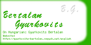 bertalan gyurkovits business card